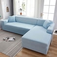 thumbnail image 1 of Housse de Canapé Élastique Extensible Couleur Unie Grise Nécessite Commande 2 Pcs Housse de Canapé Si l-style fundas Canapés avec Housse de chaise longue pour Canapé, 1 of 1