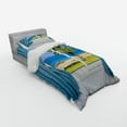 thumbnail image 3 of Ambesonne Colorful Bedding Set 4 Pcs, Shore Palm Tree Island, Queen, Blue Green, 3 of 3