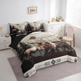 thumbnail image 3 of jejeloiu Woodland Animal Moose 7-Piece Twin Bedding Sets,Aztec Geometric Rhombus Bedding Comforter Set,Jungle Wildlife Bear Sheet Sets For Teens,Ultra Soft Home Decor Reversible, 3 of 8