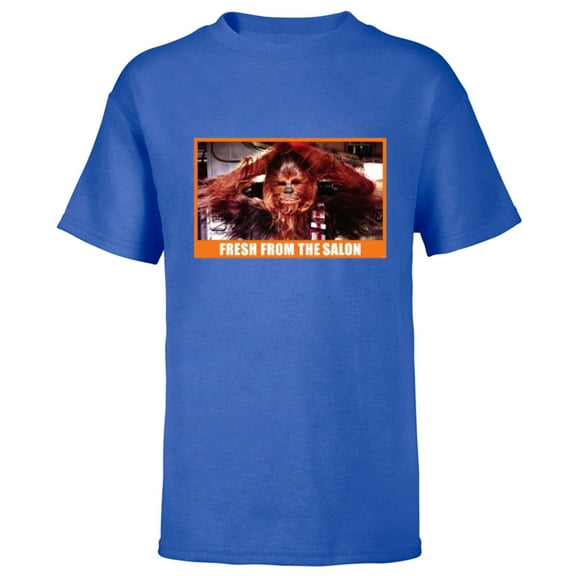 Star Wars Chewbacca Wookiee Fresh from the Salon Funny Meme - Short Sleeve T-Shirt for Kids - Customized-Royal