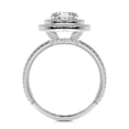 thumbnail image 2 of Edge Jewel Wedding Ring - 14K White Gold Plated Ring - 2.1 Ct Oval Cut Moissanite - Solitaire with Accent Moissanite Ring - Eternity Ring - Double Halo Detail Setting, 2 of 3