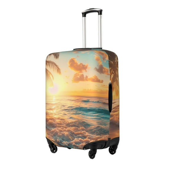 Fotbe Tropical Sunset Beach Scene Funda Protectora para Equipaje, Antirrayones y Resistente a la Suciedad, Compatible con Maletas de 18 a 32 Pulgadas-Small