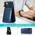 thumbnail image 6 of Entronix Wallet Case Compatible with iPhone 15 Pro, Card Holder Flip Cover, Navy Blue, 6 of 6