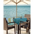 thumbnail image 3 of nqOlkjepod Green Teal Orange Outdoor Tablecloth with Umbrella Hole & Zipper, Modern Oil Painting Abstract Square Table Cover 60x60 Inch, Dining Waterproof Table Cloth Protector for Patio/Party, 3 of 7