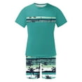 thumbnail image 5 of VBTAPA Men's 2 Piece Outfits Hawaiian Tropical Graphic T Shirt and Shorts Set Summer Beach Vacation Sets with Pockets on Sale Green M, 5 of 6