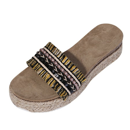 

QYZEU Teal High Heels for Women Warming Slippers for Women Slippers Weave Shoes Flat Women On Fashion Breathable Summer Toe Slip Comfortable Beach Sandals Peep Women S Slipper