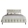 thumbnail image 3 of Home Design Socorro Twin Tufted Upholstered Platform Bed with Button-Tufted Headboard and Slat Support, Light Gray, Easy Assembly, 3 of 5