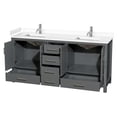thumbnail image 2 of Wyndham Collection Sheffield 72" Wood Double Bathroom Vanity in Dark Gray, 2 of 4