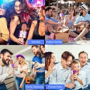 Bonaok Bluetooth Wireless Karaoke Microphone, Portable Handheld Karaoke Machine with LED Lights, Bluetooth Microphone Speaker Singing Gift for Kids Adults(Rose Gold)