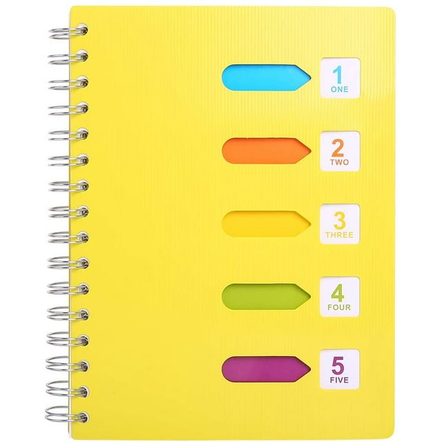 Heldig 5 Subject Notebook, A5 Notebooks and Journals Spiral Bund, Wide