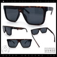 thumbnail image 2 of Mens Classic 90s Flat Top Horn Rim Plastic Urban Fashion Sunglasses [Matte Tortoise - Black], 2 of 8