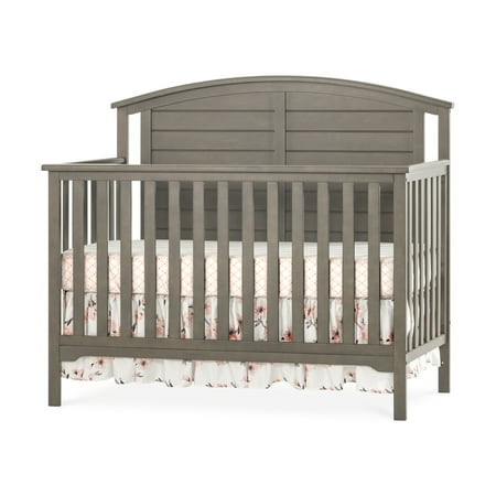 UPC: 0849801010647 | Hampton™ 4-in-1 Convertible Baby Crib Curve Top in Dapper Gray by Forever Eclectic™