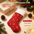 thumbnail image 4 of Red Christmas Stocking with Gold Snowflake Pattern, Soft White Plush Cuff Hanging Decor for Fireplace Mantel and Staircase, 4 of 7