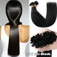 thumbnail image 4 of Benehair U Tip Hair Extensions 0.5g/s U-tip Nail Keratin 100% Real Russian Remy Human Hair Pre Bonded Fusion Glue Black Hair Extensions 100 Strands 14"-24" Stick Tipped, 4 of 13