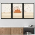thumbnail image 3 of wall26 Framed Canvas Print Wall Art Set Mid-Century Ocean Sunset Sun Horizon Nature Abstract Illustrations Modern Art Bohemian Decorative for Living Room, Bedroom, Office - 24"x36"x3 Black, 3 of 5