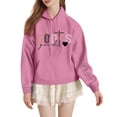 thumbnail image 2 of NinXxx Women's DOD IS GOOD Long Sleeve Hooded Pullover Hoodie Pink XL, 2 of 4