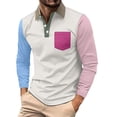 thumbnail image 2 of LODIENY Men Casual Golf Shirts Long Sleeve Button Down Contrast Slim Fit Shirt Collared Fall Stylish Business Tops with Pocket White XXXL, 2 of 5