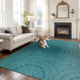thumbnail image 2 of Ethnic Floral Area Rugs 8'x10', Washable Small Throw Rugs for Living Room Patio, Aqua Teal Vintage Tribe Abstract Indoor Outdoor Rug Non-Slip Low Pile Carpet Runner Reversible Floor Mats, 2 of 8