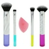 ($36 Value) Real Techniques® Neon Lights Makeup Brush + Sponge Set, 5pc