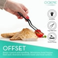 thumbnail image 4 of O'Creme 8 Inch Blue Stainless Steel Precision Kitchen Culinary Offset Tweezer Tongs, 4 of 6