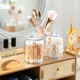 thumbnail image 3 of Yayeee 2 Pack Qtip Holder Bathroom Cotton Swab Canister with Lid Clear Dispenser Set, White Seahorse, 3 of 6