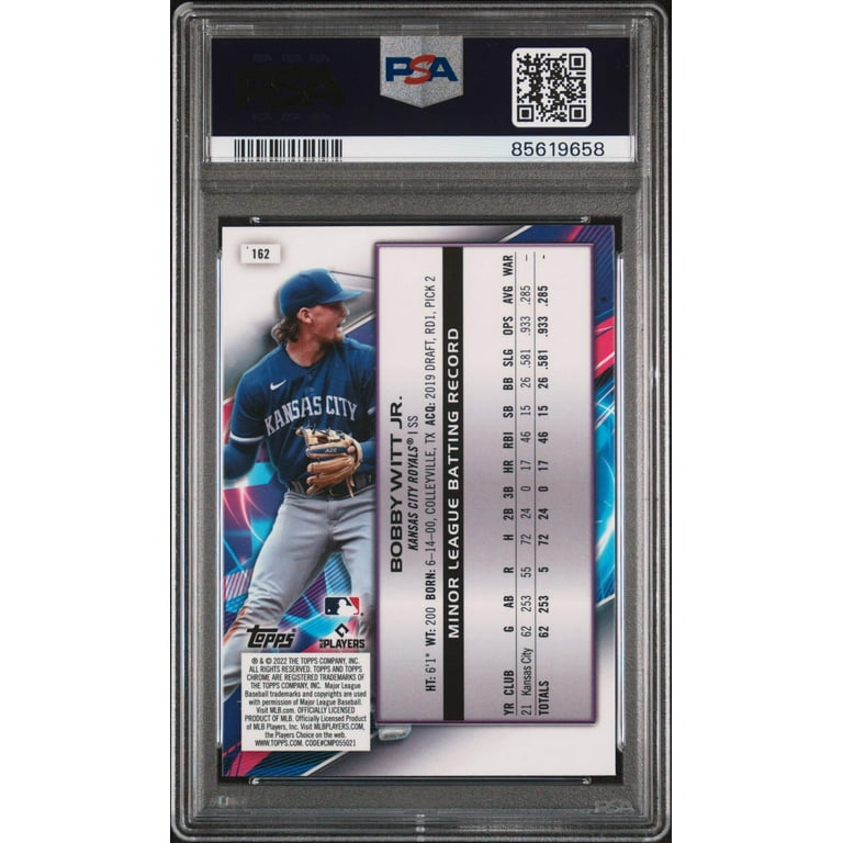 Graded 2022 Topps Cosmic Chrome Bobby Witt Jr. #162 Rookie RC