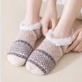 thumbnail image 6 of Voska Slipper Socks with Grips, Fuzzy Warm Slipper Socks for Women Men, Super Warm Anti Slip Floor Socks for Cozy Home Living Khaki One Size, 6 of 8