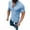 Blue, variant on qolati Cotton Linen Shirts for Men Summer Short Sleeve Button Down Henleys Blouse Lightweight Solid Color Slim Fit Work Tops