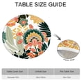 thumbnail image 6 of Vibrant Boho Floral Print Tablecloth - Elastic Hem Fits 52-56 Inch Round Tables - Stretchable Table Cover for Kitchen, 6 of 7