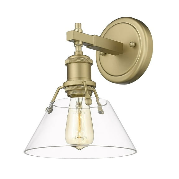 Yep by Golden Lighting Orwell 1-light Vanity in Brushed Champagne Brass and Clear Glass