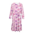 thumbnail image 5 of UQJfacai Girls Ruffle Maxi Dress Valentines Heart Print Long Sleeve Crewneck Flowy Dress with Pockets Party Holiday Outfits 4-15 Years, 5 of 6