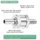 thumbnail image 2 of Uxcell 2 Pcs 5/16" Válvula de retención de combustible y aceite para gasolina y diésel, válvulas unidireccionales plateadas, 2 of 6