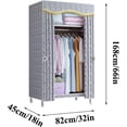 thumbnail image 2 of Armario portátil de acero para ropa, armario de almacenamiento de algodón, armario colgante para dormitorio, armario fácil de montar,C, 2 of 2