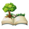 thumbnail image 2 of Open Book with Tree Wall Decal by Wallmonkeys Peel and Stick Graphic (24 in W x 21 in H) WM307107, 2 of 4