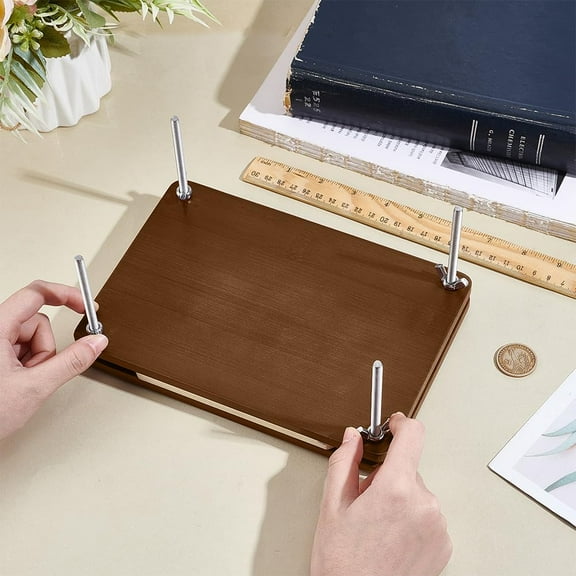 Wooden Book Press Bookbinding Brown Rectangle Bamboo Portable Book Press Bookbinding Tool Flat Paper Press Machine for Bookbinding Supplies DIY Handmade Paper Press 22x15.1x0.8cm