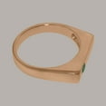 thumbnail image 4 of LBG British Made 9k Rose Gold Genuine Natural Emerald Mens Band Ring - 33 size options - Size 5.5, 4 of 6