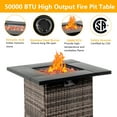 thumbnail image 4 of GZXS Outdoor Propane Fire Pit Table, 28 Inch Patio Gas Fire Table 50,000 BTU Quick-Ignition, Rattan-Look Outdoor Companion w/ Lid (Gray), 4 of 10
