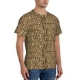 thumbnail image 2 of Bixox Men's Leopard Print Brown Printed Short Sleeve Skinny Athletic T-Shirt, 2 of 6