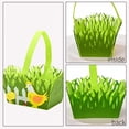 thumbnail image 6 of Green Felt Easter Basket with Handle, 5.5"x3.94" Chicken & Grass Design Non-Woven Fabric Basket, Empty Easter Gift Basket for Kids, Reusable Storage for Candy, Eggs & Spring Decor, 6 of 7