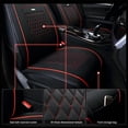 thumbnail image 3 of Deluxe PU Leather Car Seat Cover Breathable Universal Full Set 5-Seats Protector Black, 3 of 8