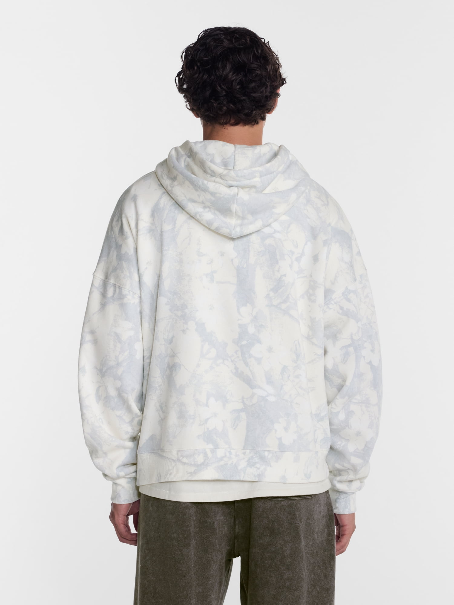 No Boundaries Boxy Fit Oversized Fleece Hoodie with Long Sleeves, Men's XS-4XLT