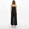 thumbnail image 4 of Womens Casual Loose Jumpsuits Summer Boho Wide Leg Rompers Sleeveless Overalls with Pockets Black XL, 4 of 7