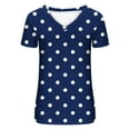 thumbnail image 4 of Patlollav Womens V-Neck Dot Print T-Shirt Fashion and Comfortable Short Sleeve Tops on Ladies, 4 of 6