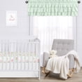 thumbnail image 5 of Sweet Jojo Designs Mint Green Window Treatment Valance - Solid Color Shabby Chic for Boho Watercolor Butterfly Floral Collection Tiered Ruffles Ruffled, 5 of 6
