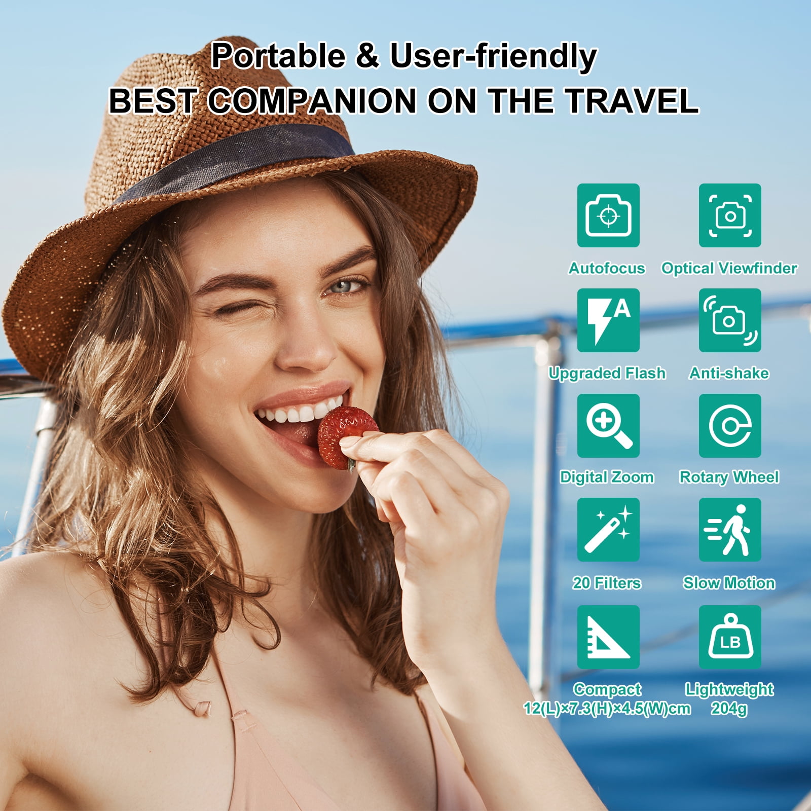 4K Digital Camera Autofocus for Photography 48MP 4K Cameras for YouTube 16X Digital Zoom Vlog Camera with 32GB SD Card