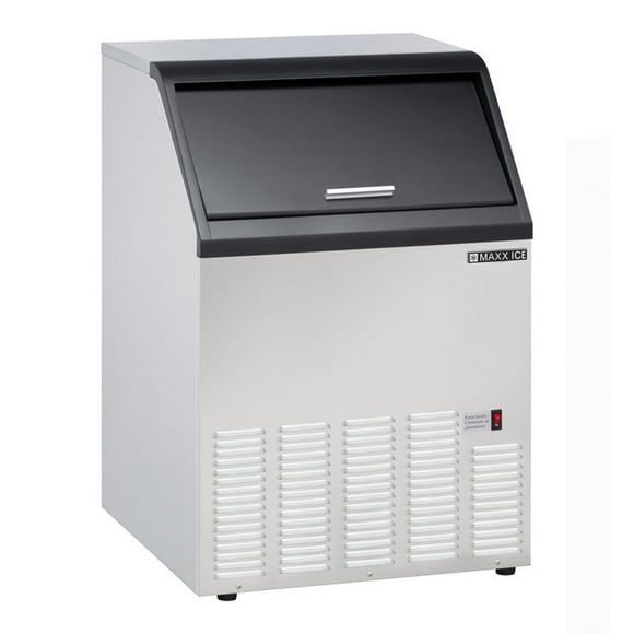 Maxx Ice Machine à Glaçons Autonome 110 lb avec Bac de Stockage Intégré de 35 lb, en Acier Inoxydable avec Garniture Noire
