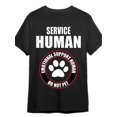 thumbnail image 2 of Emotional Support Human - Funny Service Human Graphic T-Shirt for Men, 100% Cotton Short Sleeve Crew Neck Tee, Bold 'SERVICE HUMAN' Design with Paw Print & DO NOT PET' Rules, Casual Style, All-Season, 2 of 8