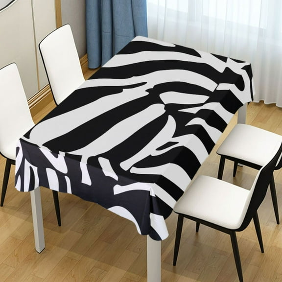 Ryvnso Zebra Texture Rectangle Table Cloth Tablecover Dinning Tablecloth 54"x72"