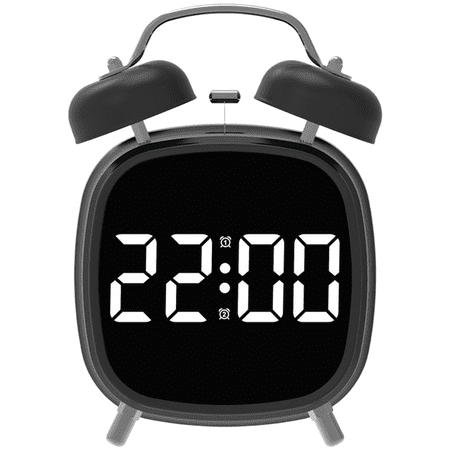Loud Alarm Clock Extra Loud Ringing Bright LED Display Sturdy Metal Casing
