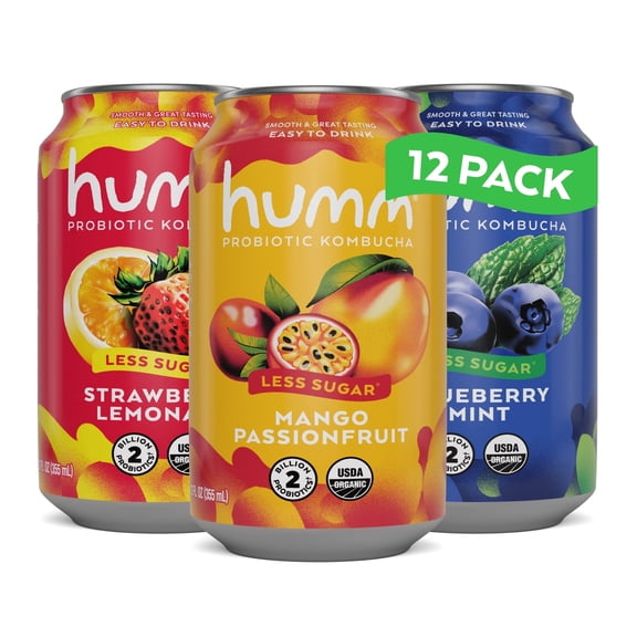 Humm Kombucha, Favorites Variety Pack, 12 Pack, 12 oz Cans